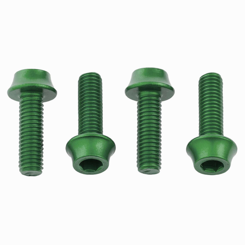 Load image into Gallery viewer, Pack of 2 Wolf Tooth Water Bottle Cage Bolts, M5x15mm, 4 Piece, Aluminum, Green
