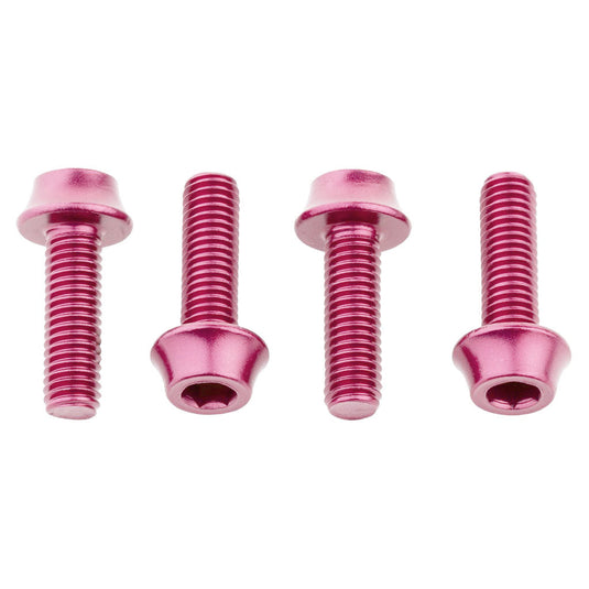 Wolf Tooth Water Bottle Cage Bolts, M5x15mm, 4 Piece, Aluminum, Purple