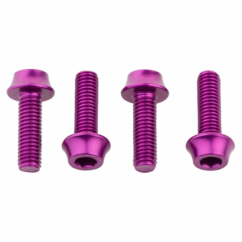 Load image into Gallery viewer, Wolf Tooth Water Bottle Cage Bolts, M5x15mm, 4 Piece, Aluminum, Red
