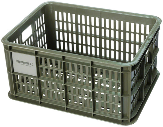 Basil Crate Basket - Small, 17.5L, Plastic, Moss Green