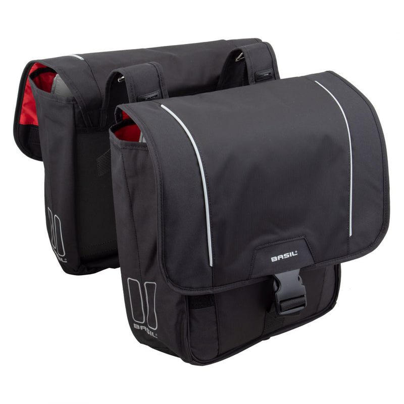 Load image into Gallery viewer, Basil-Sport-Design-Double-Pannier-Bag-Panniers-Reflective-Bands-_PANR0270
