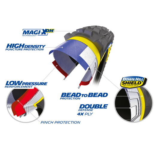 Michelin DH34 Bike Park & Downhill Tires – Tubeless Ready, Magi-X & Gum-X Technology, Durable Casings for All Mountain & Enduro Riding