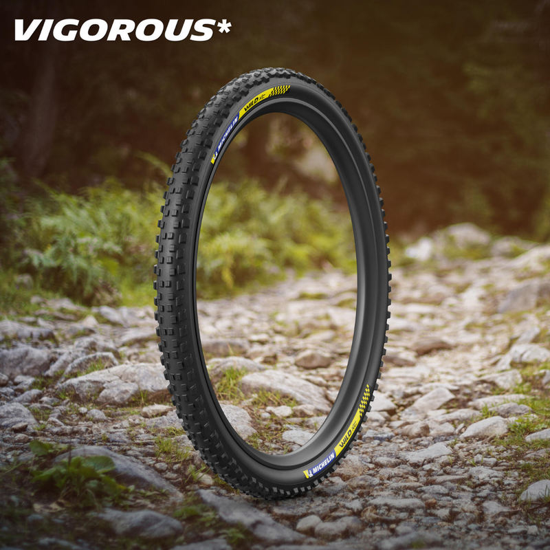 Load image into Gallery viewer, Michelin Wild XC Racing Line TS TLR 29x2.35 MTB Race Tire with Gum-X Compound, Cross Shield2 Casing, and Tubeless Technology
