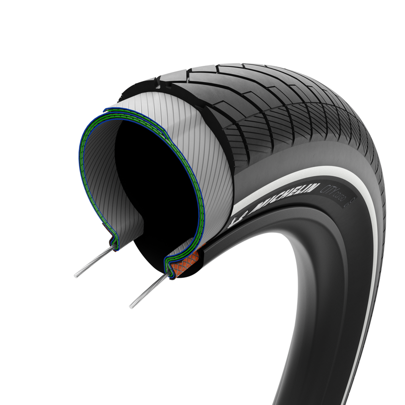 Load image into Gallery viewer, Michelin City Cargo TT Hybrid Tire, 24x2.20, Wire, TT, MAGI-X, Cargo Shield, 6x62, Black

