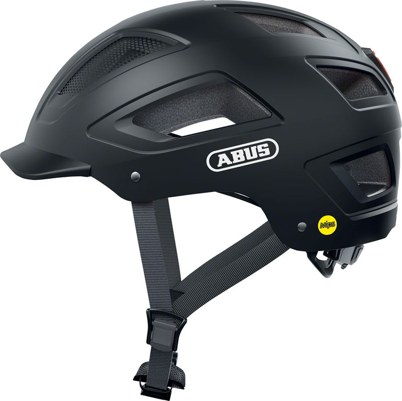 Load image into Gallery viewer, Abus-Hyban-2.0-Mips-Helmet-Large-(56-61cm)-Half-Face--MIPS--Zoom-Ace-Urban-System--With-Light--Visor--Fidlock-Magnetic-Strap-Buckle--Reflector--Bug-Mesh--Ponytail-Compatible-Black_HLMT4903
