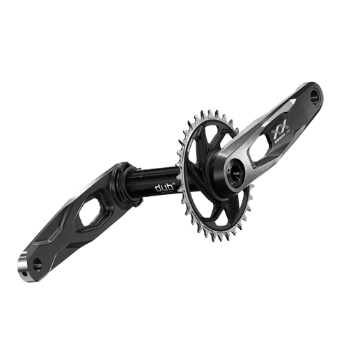 SRAM XX Downhill T-Type Crankset - 150mm, 7-Speed, 34t 6mm Offset Chainring, Direct Mount, 56.5mm Chainline, DUB DH