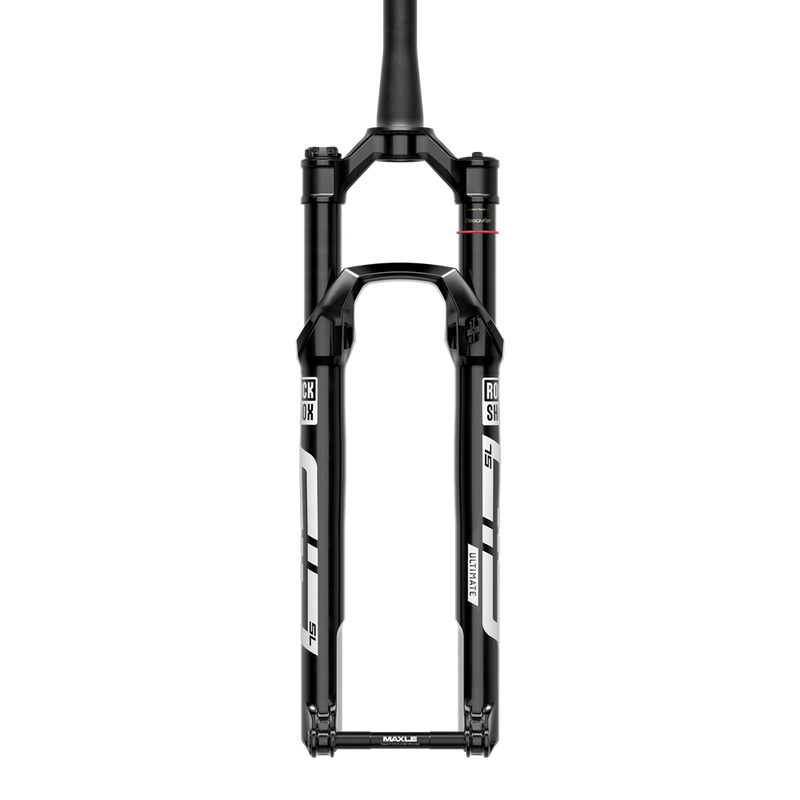 Load image into Gallery viewer, RockShox SID SL Ultimate Race Day 29" Fork – 100mm Boost, Tapered Crown, DebonAir Suspension, Maxle Stealth, Gloss Black, Includes ZipTie Fender &amp; Star Nut
