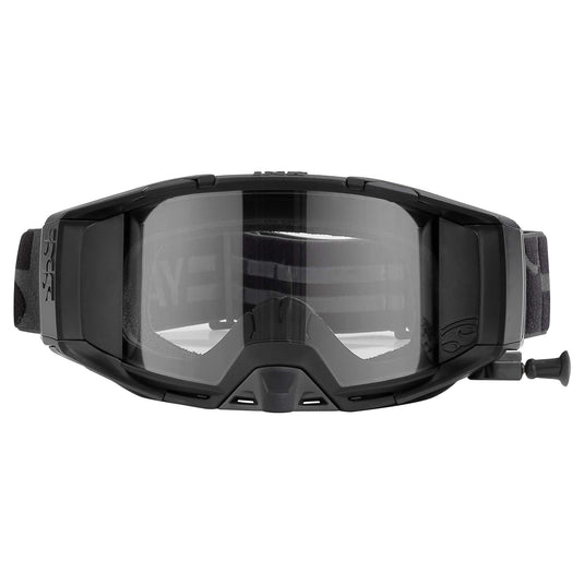 iXS Trigger Goggles with Roll Off System with Mirror and Clear lens, Black