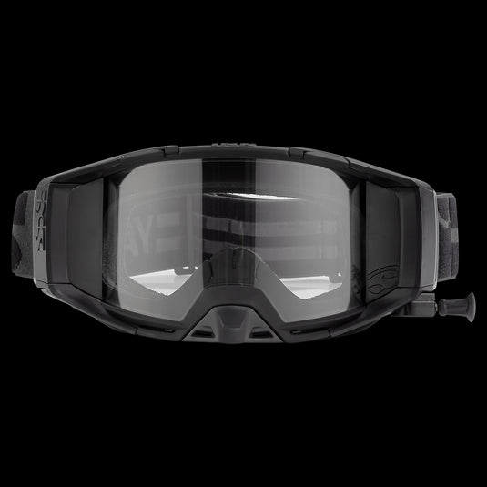 iXS Trigger Goggles with Roll Off System with Mirror and Clear lens, Black