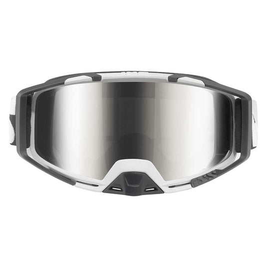 iXS Trigger Goggles with Silver Mirror and Clear lens, Low-Profile, White