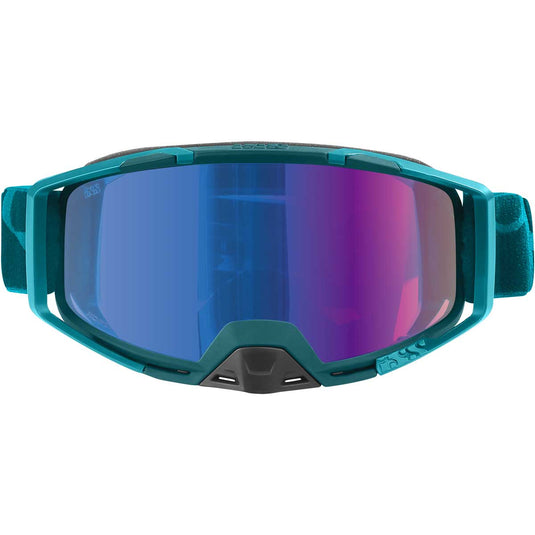 iXS Trigger Goggles with Cobalt Mirror and Clear lens, Standard Size, Everglade