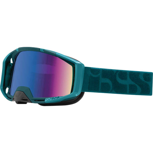 iXS Trigger Goggles with Cobalt Mirror and Clear lens, Standard Size, Everglade
