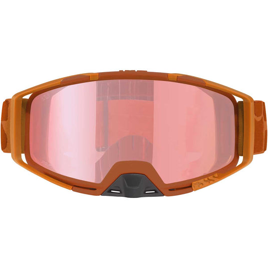 iXS Trigger Goggles with Rose Mirror and Clear lens, Standard Size, Burnt Orange