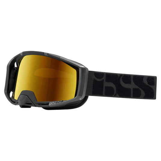 iXS Trigger Goggles with Gold Mirror and Clear lens, Standard Size, Black