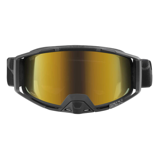 iXS Trigger Goggles with Gold Mirror and Clear lens, Standard Size, Black