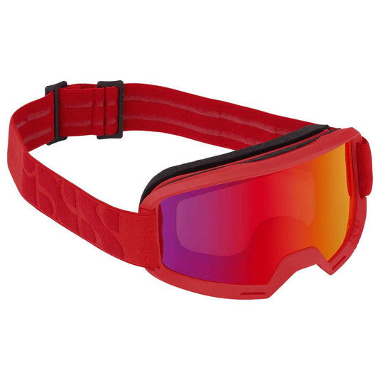 ixs goggles iXS Hack Goggles with Crimson Mirror and Clear lens, Standard Size, Red