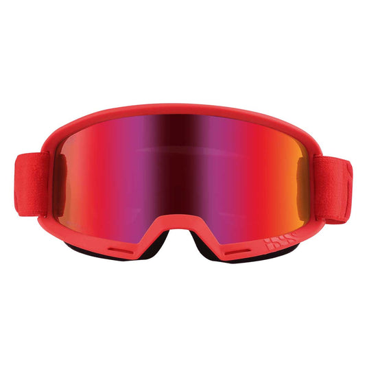 iXS Hack Goggles with Crimson Mirror and Clear lens, Standard Size, Red