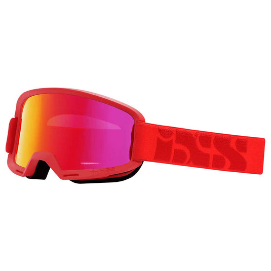 iXS Hack Goggles with Crimson Mirror and Clear lens, Standard Size, Red