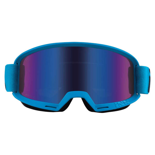 iXS Hack Goggles with Cobalt Mirror and Clear lens, Standard Size, Racing Blue