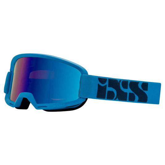 iXS Hack Goggles with Cobalt Mirror and Clear lens, Standard Size, Racing Blue