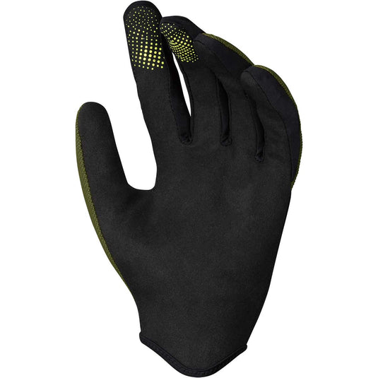 iXS Carve Mens Mountain Bike Full Finger Gloves, Olive Green, Slip On, Large
