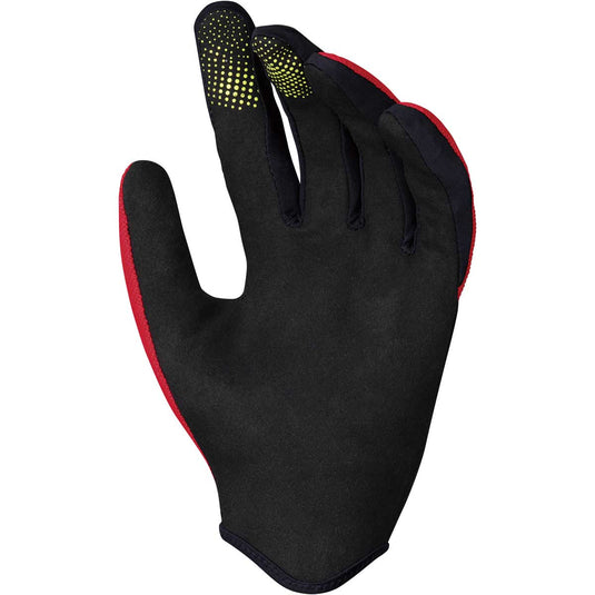 iXS Carve Mens Mountain Bike Full Finger Gloves, Flo Red, Slip On, Large