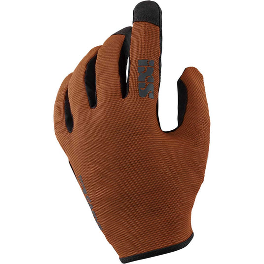 iXS Carve Mens Mountain Bike Full Finger Gloves, Burnt Orange, Slip On, X-Large