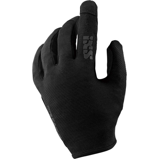 iXS Carve Mens Mountain Bike Full Finger Gloves, Black, Slip On, X-Large