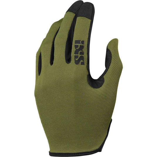 iXS Carve Digger Mens Mountain Bike Full Finger Gloves, Olive Green, Large