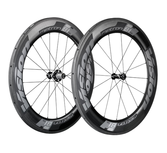 Vision Metron 81 TL Wheelset, Tubeless 700c, 16/21H Spoke Count, Rim Brake, Quick Release – Black
