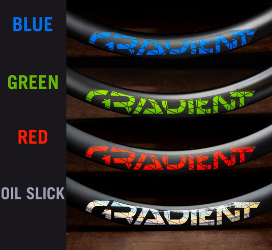 Full Speed Ahead Gradient MTB Rim Decals Decal - 27.5" Oil Slick