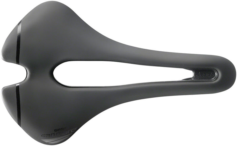 Load image into Gallery viewer, Selle San Marco Aspide Short Open-Fit Saddle - Black 155mm Width Steel Rails
