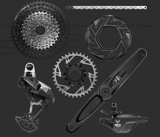 SRAM Eagle 90 E-Bike Groupsets | High-Performance SRAM/Brose & Bosch Compatibility, Rebuildable Dielectric, 10-52t Cassette, Single-Click Shifters