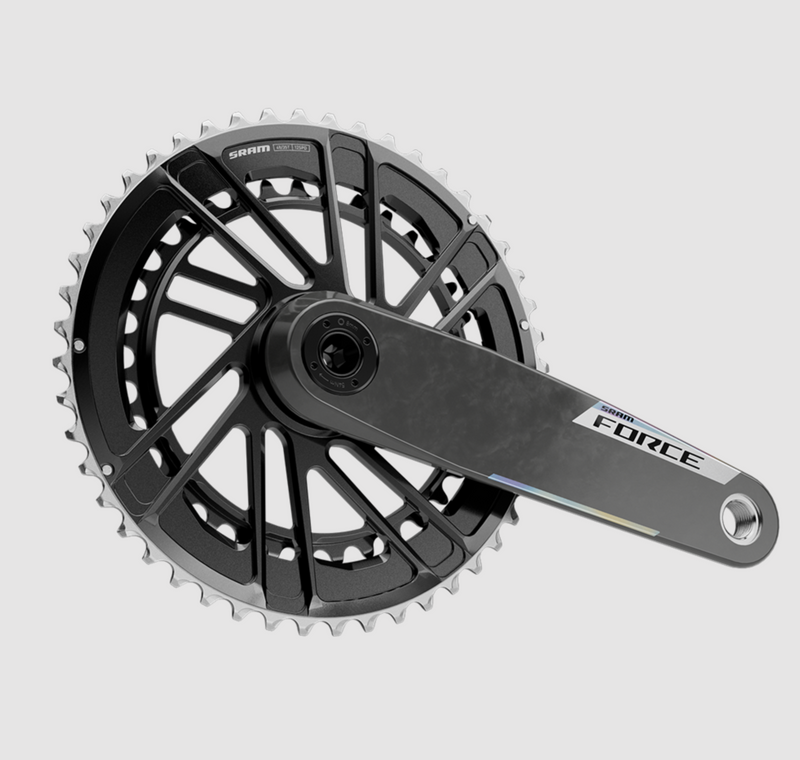Load image into Gallery viewer, SRAM Force 2x E1 Crankset Speed: 12, Spindle: 28.99mm, BCD: Direct Mount SRAM 8 Bolt, 46/33, DUB, 165mm, Black, Road
