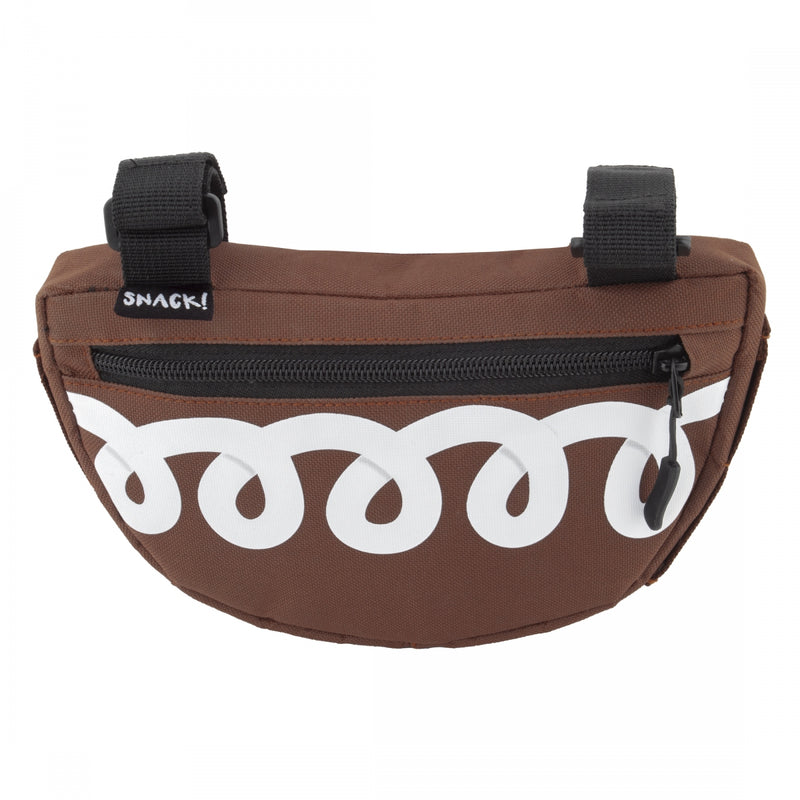Load image into Gallery viewer, Snack! Cupcake Frame Bag Brown 8x5x1.5in Velcro Straps
