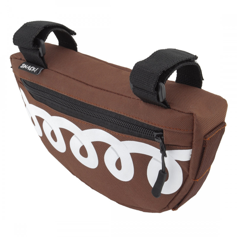 Load image into Gallery viewer, Snack! Cupcake Frame Bag Brown 8x5x1.5in Velcro Straps
