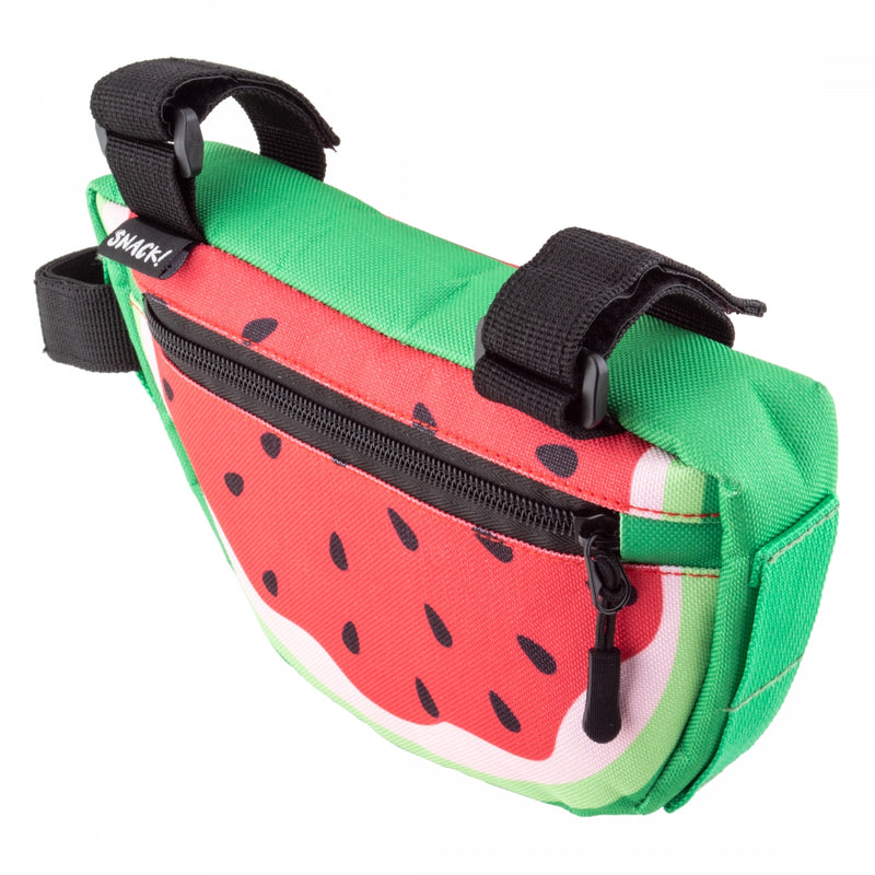 Load image into Gallery viewer, Snack! Watermelon Frame Bag Watermelon 8x5x1.5in Velcro Straps
