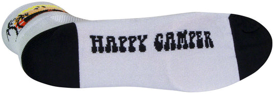 SockGuy Classic Happy Camper Socks - 3 inch, Gray/Black/Orange, Small/Medium