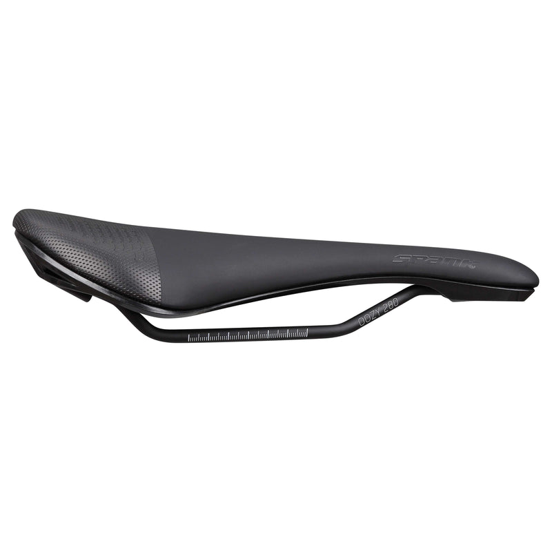 Load image into Gallery viewer, Spank OOZY 280 Saddle - Black | 265mm Width | Chromoly Rails | Synthetic Skin
