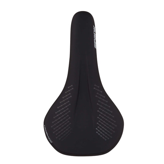 Spank OOZY 220 Saddle - Black | 265mm Width | Chromoly Rails | Synthetic