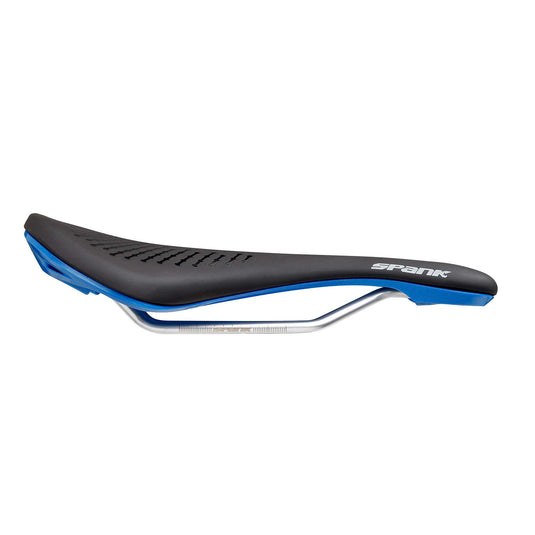 Spank OOZY 220 Saddle - Black Blue | 265mm Width | Chromoly Rails | Synthetic