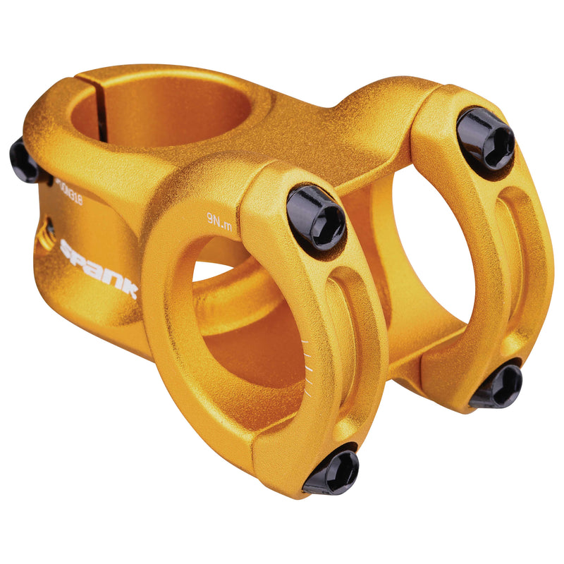 Load image into Gallery viewer, Spank SPOON 318 43mm Aluminum Bicycle Stem - Modern Geometry, Lightweight 6-Series Alloy, CNC Forged Construction, 31.8mm Clamp, Zero-Rise, Micro-Adjust Fit, Versatile for Mountain and Cyclocross, Durable and Performance-Optimized
