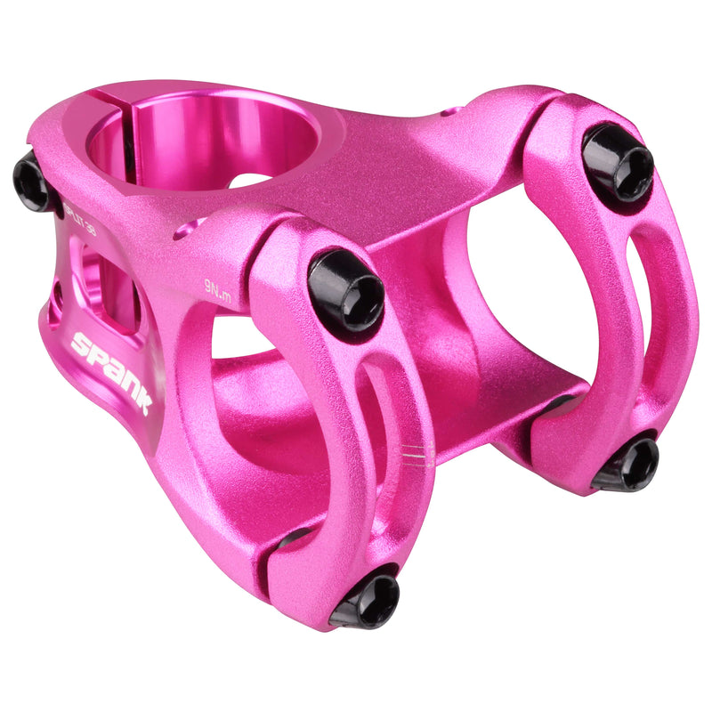Load image into Gallery viewer, SPANK SPLIT Stem 38mm Pink Aluminum | Ultra-Short Stack Height And True 0-Deg

