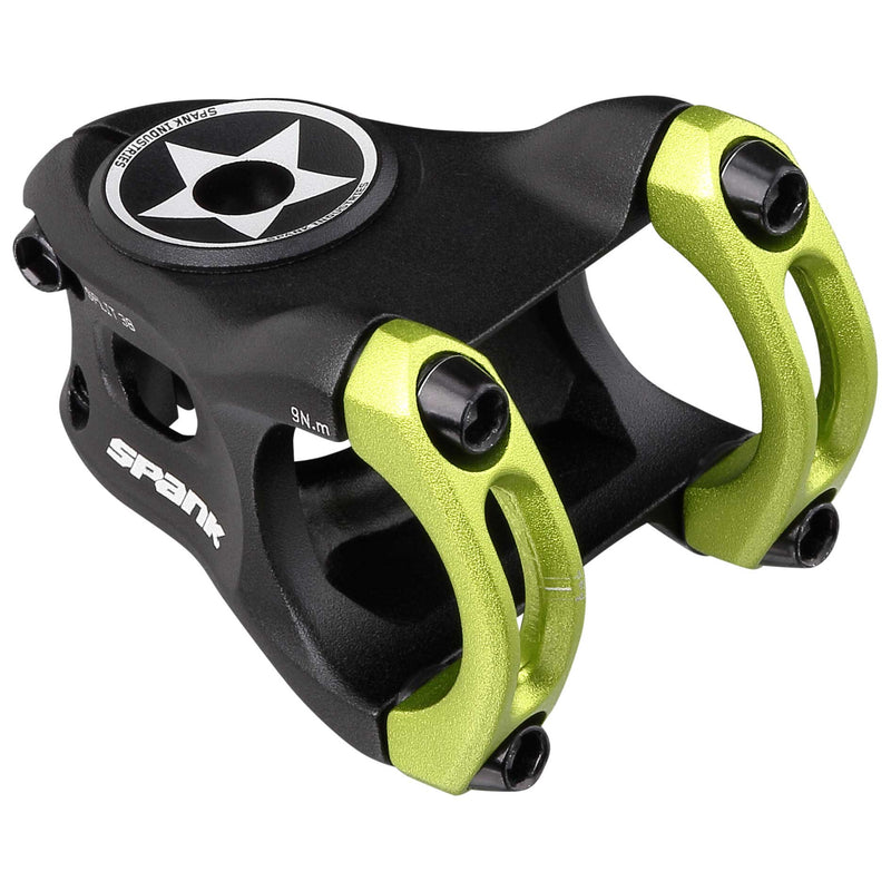 Load image into Gallery viewer, SPANK SPLIT 38mm Aluminum Bicycle Stem | Ultra-Short Stack Height, Zero-Degree Rise, CNC 3D Forged MGR Alloy, Micro-Adjust Fit, Chamfered Clamp, Suitable for All-Mountain &amp; Enduro Bikes
