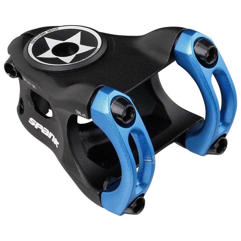 Load image into Gallery viewer, SPANK SPLIT 38mm Aluminum Bike Stem - Ultra-Short Stack, Zero-Degree Rise, 31.8mm Handlebar Compatibility, CNC 6-Series Alloy, Micro-Adjust Fit, Enduro &amp; Trail Cycling, Lightweight &amp; Durable for All-Mountain &amp; E-Bike Riders
