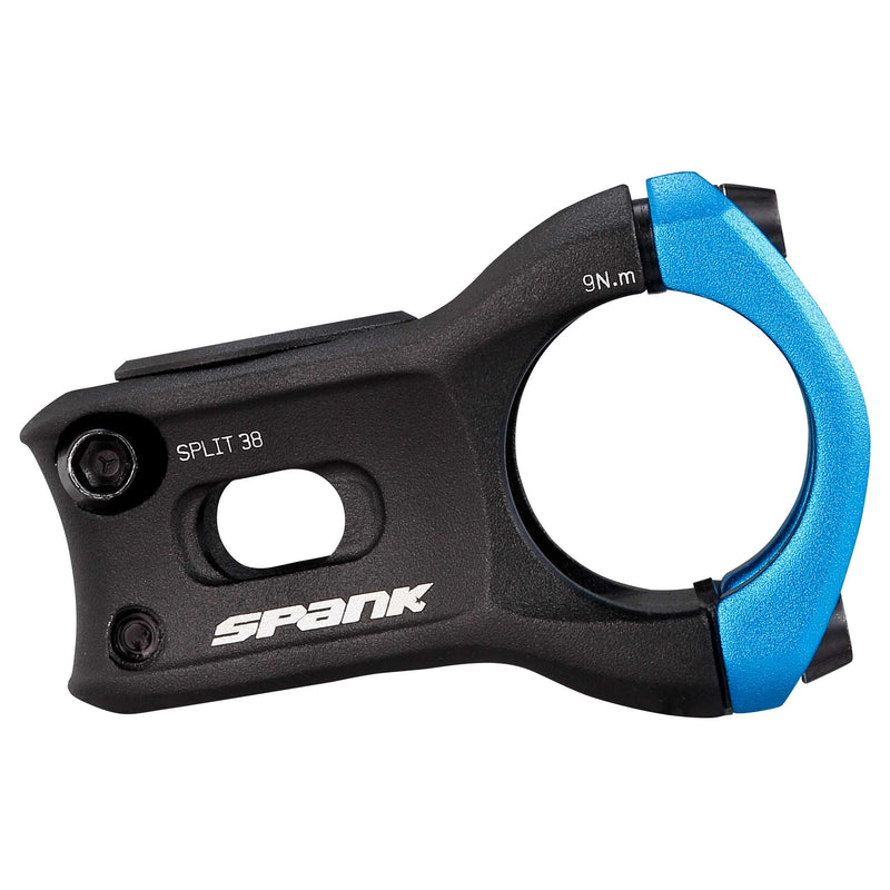 Load image into Gallery viewer, SPANK SPLIT 38mm Aluminum Bike Stem - Ultra-Short Stack, Zero-Degree Rise, 31.8mm Handlebar Compatibility, CNC 6-Series Alloy, Micro-Adjust Fit, Enduro &amp; Trail Cycling, Lightweight &amp; Durable for All-Mountain &amp; E-Bike Riders
