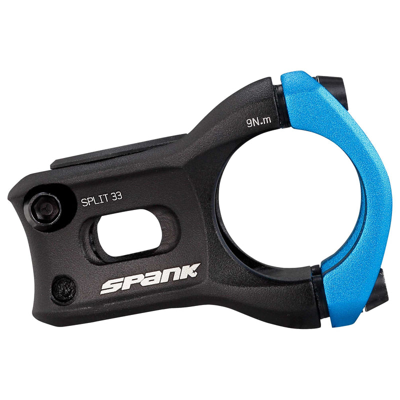 Load image into Gallery viewer, SPANK SPLIT Stem 33mm 31.8mm Blue Aluminum |Highly Weight-Optimized Single Crown

