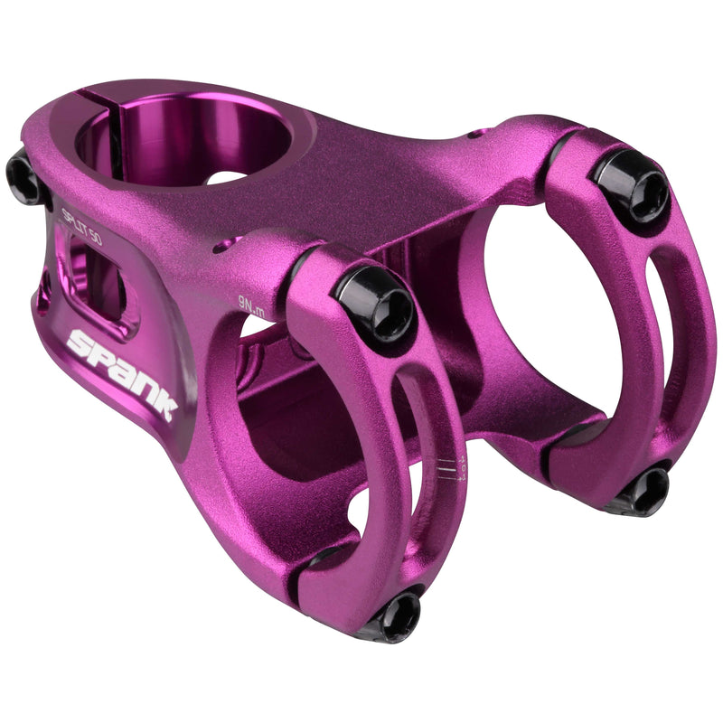 Load image into Gallery viewer, SPANK SPLIT 35 Stem 50mm Purple Ultra-Short Stack Height And True Zero-Degree
