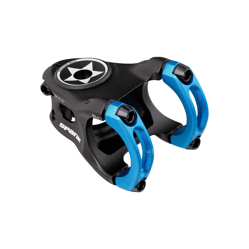 Load image into Gallery viewer, SPANK SPLIT 35 Stem 40mm Blue Aluminum Ultra-Short Stack Height And True 0-Deg
