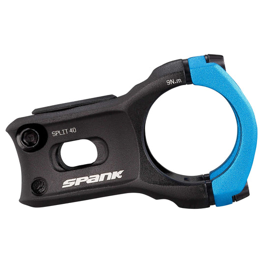 SPANK SPLIT 35 Stem 40mm Blue Aluminum | Ultra-Short Stack Height And True 0-Deg